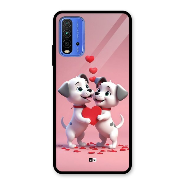 Two Puppies Together Glass Back Case for Redmi 9 Power