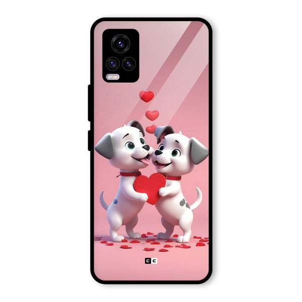 Two Puppies Together Glass Back Case for Vivo V20