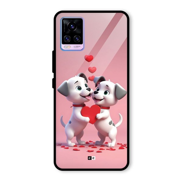 Two Puppies Together Glass Back Case for Vivo V20 Pro