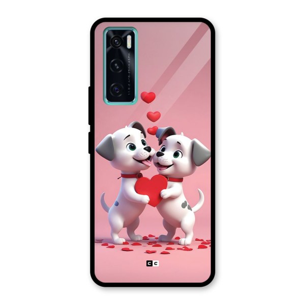 Two Puppies Together Glass Back Case for Vivo V20 SE