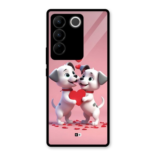 Two Puppies Together Glass Back Case for Vivo V27