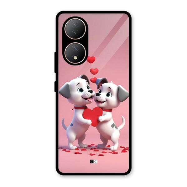 Two Puppies Together Glass Back Case for Vivo Y100A