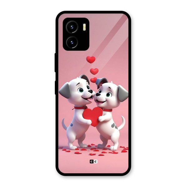 Two Puppies Together Glass Back Case for Vivo Y15s