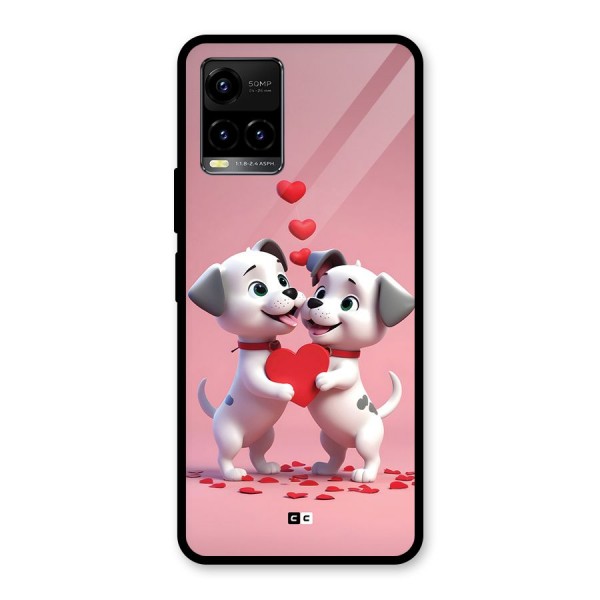 Two Puppies Together Glass Back Case for Vivo Y21A