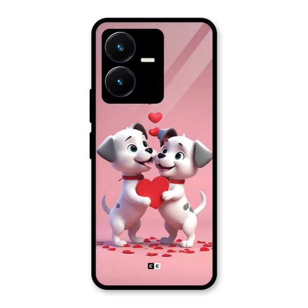 Two Puppies Together Glass Back Case for Vivo Y22