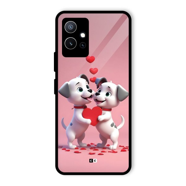 Two Puppies Together Glass Back Case for Vivo Y75 5G