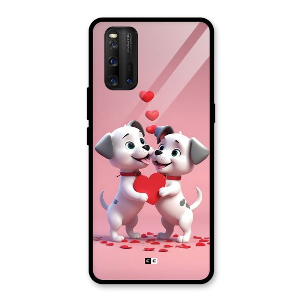 Two Puppies Together Glass Back Case for Vivo iQOO 3