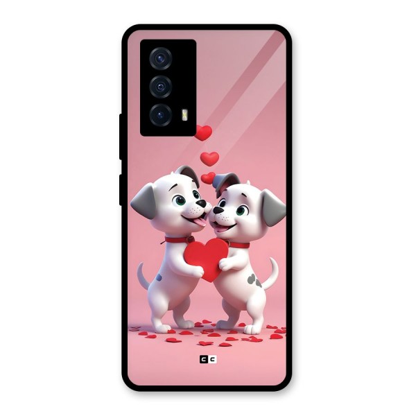 Two Puppies Together Glass Back Case for Vivo iQOO Z5