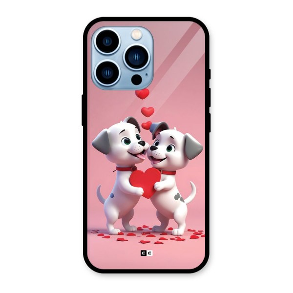 Two Puppies Together Glass Back Case for iPhone 13 Pro