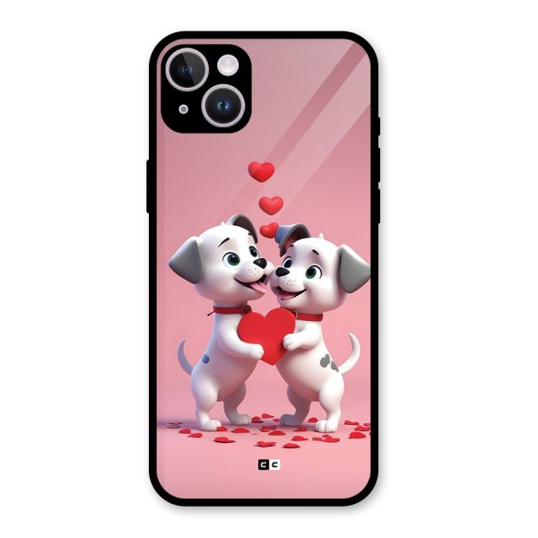 Two Puppies Together Glass Back Case for iPhone 14 Plus