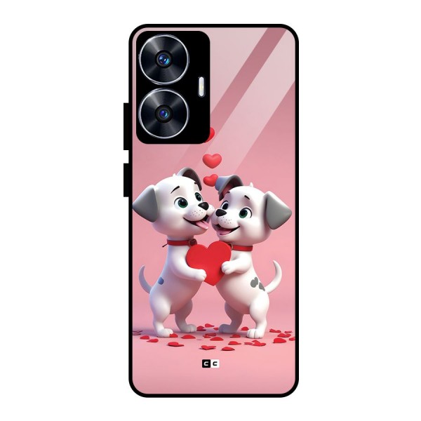 Two Puppies Together Glass Back Case for realme C55