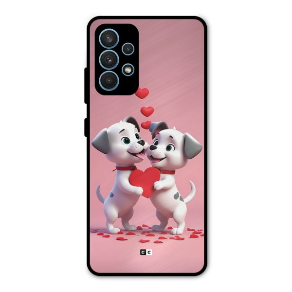 Two Puppies Together Metal Back Case for Galaxy A32