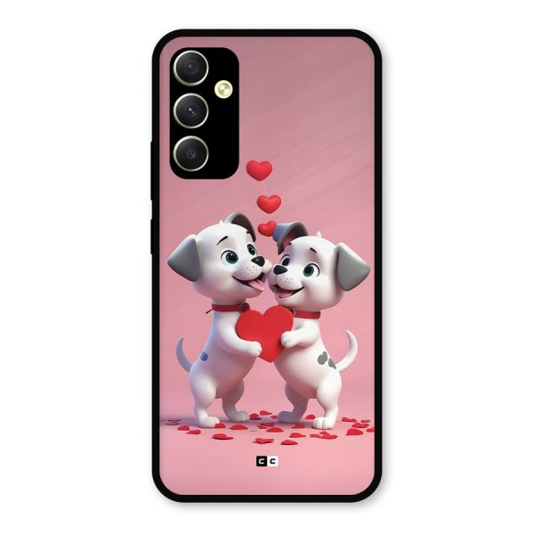 Two Puppies Together Metal Back Case for Galaxy A34