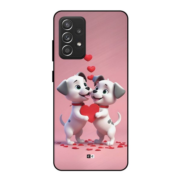 Two Puppies Together Metal Back Case for Galaxy A52