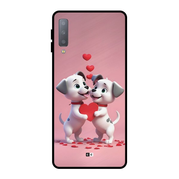 Two Puppies Together Metal Back Case for Galaxy A7 (2018)