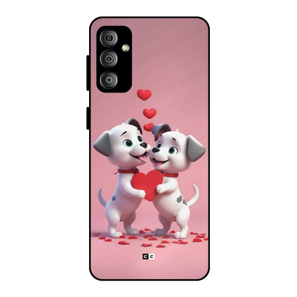 Two Puppies Together Metal Back Case for Galaxy F23