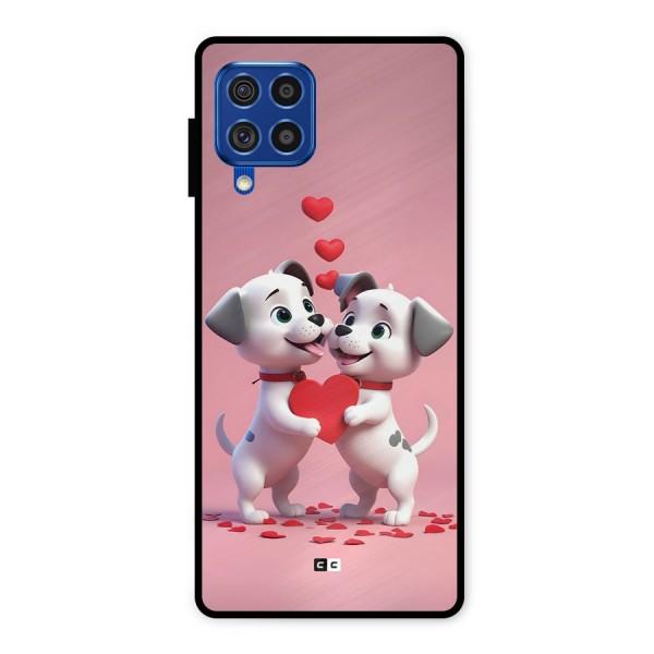 Two Puppies Together Metal Back Case for Galaxy F62