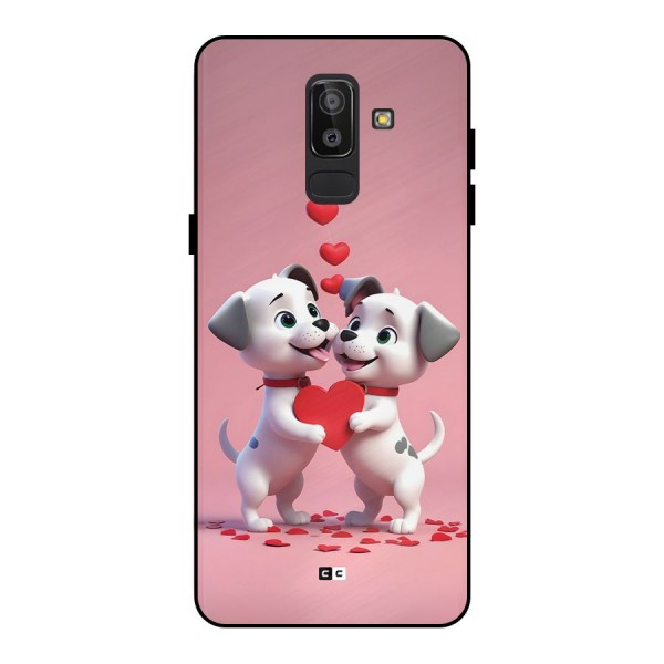 Two Puppies Together Metal Back Case for Galaxy J8