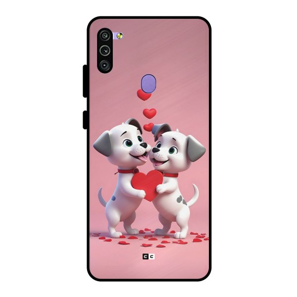 Two Puppies Together Metal Back Case for Galaxy M11