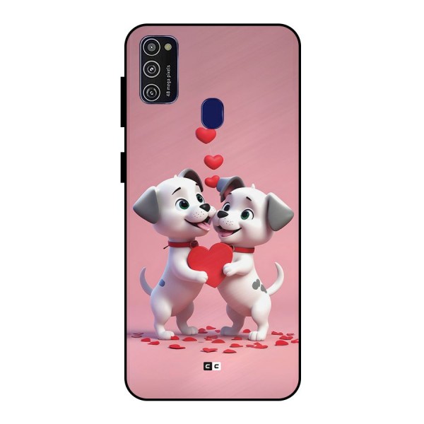 Two Puppies Together Metal Back Case for Galaxy M21