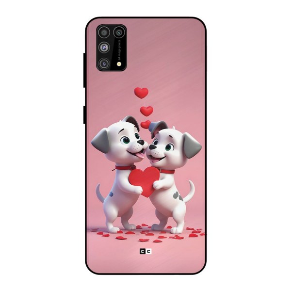 Two Puppies Together Metal Back Case for Galaxy M31