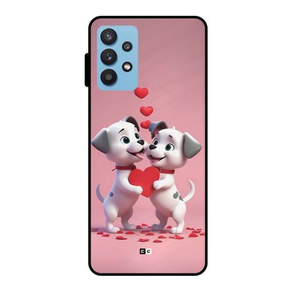 Two Puppies Together Metal Back Case for Galaxy M32 5G