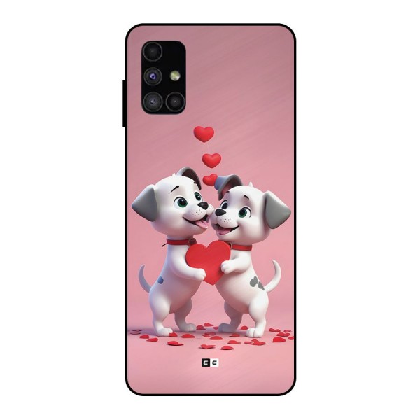 Two Puppies Together Metal Back Case for Galaxy M51