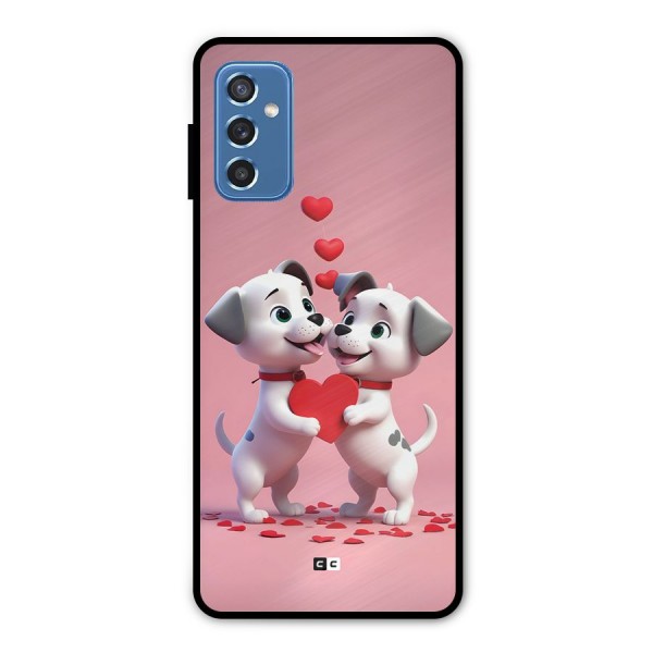 Two Puppies Together Metal Back Case for Galaxy M52 5G