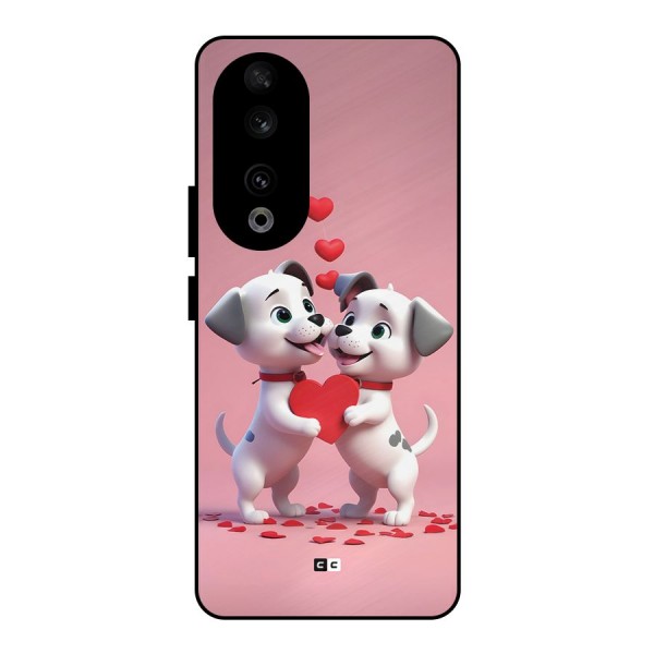 Two Puppies Together Metal Back Case for Honor 90