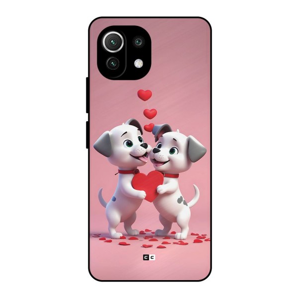 Two Puppies Together Metal Back Case for Mi 11 Lite