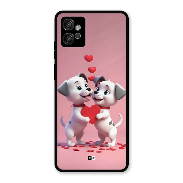 Two Puppies Together Metal Back Case for Moto G32