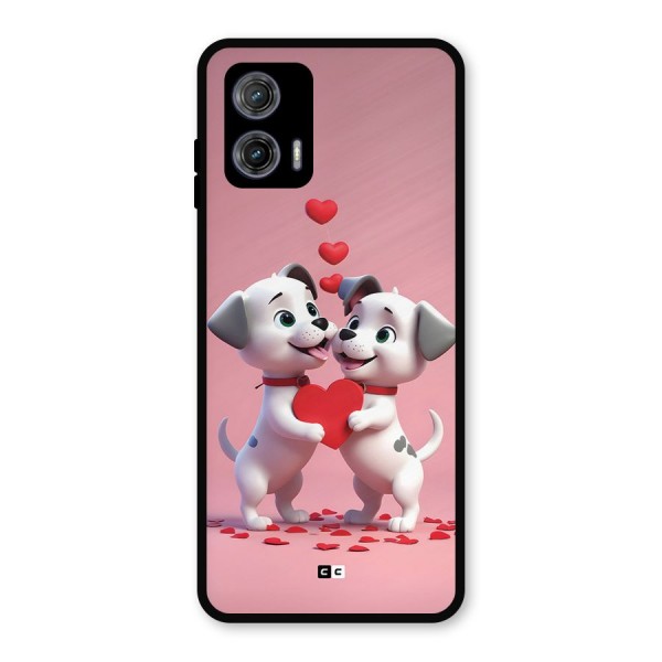 Two Puppies Together Metal Back Case for Moto G73