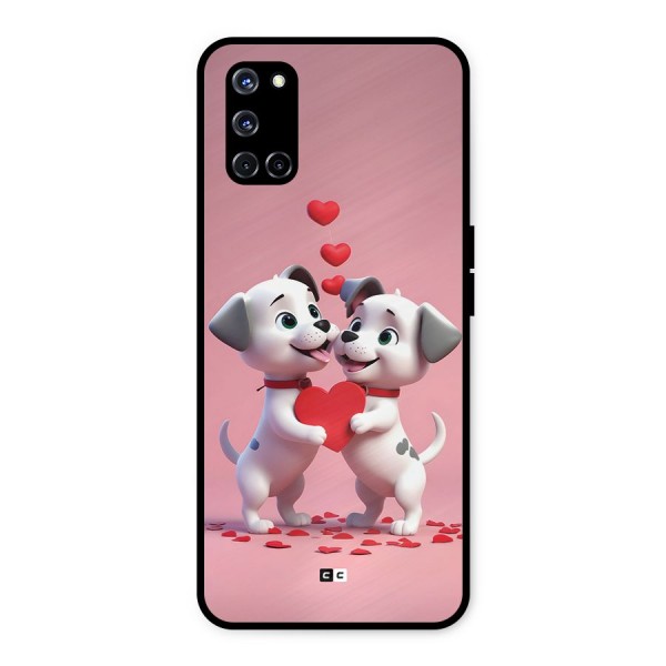 Two Puppies Together Metal Back Case for Oppo A52