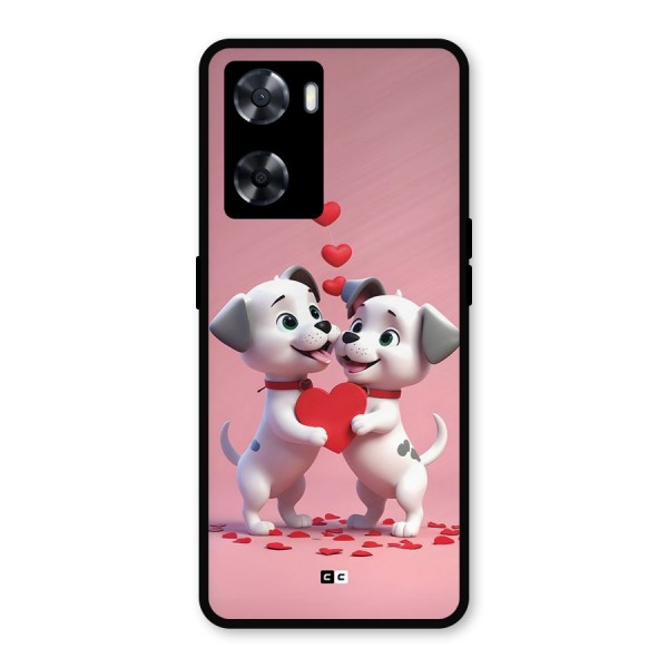 Two Puppies Together Metal Back Case for Oppo A57 2022