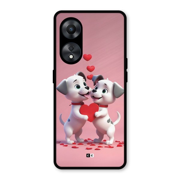 Two Puppies Together Metal Back Case for Oppo A78