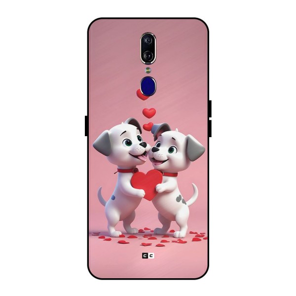 Two Puppies Together Metal Back Case for Oppo F11