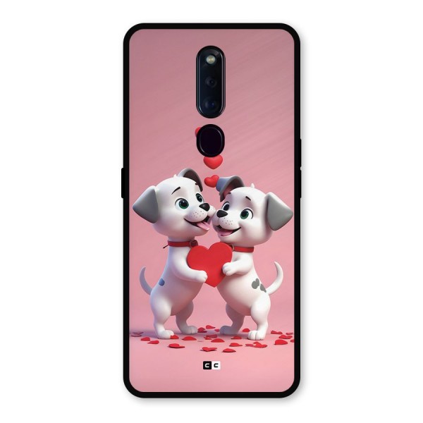 Two Puppies Together Metal Back Case for Oppo F11 Pro