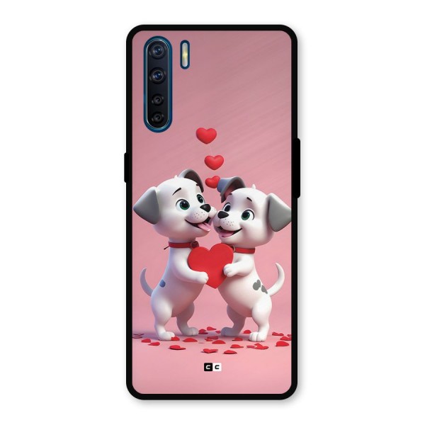 Two Puppies Together Metal Back Case for Oppo F15