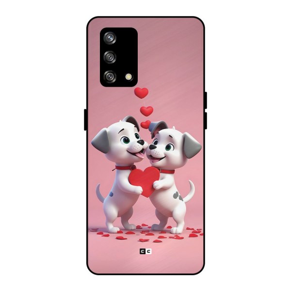 Two Puppies Together Metal Back Case for Oppo F19