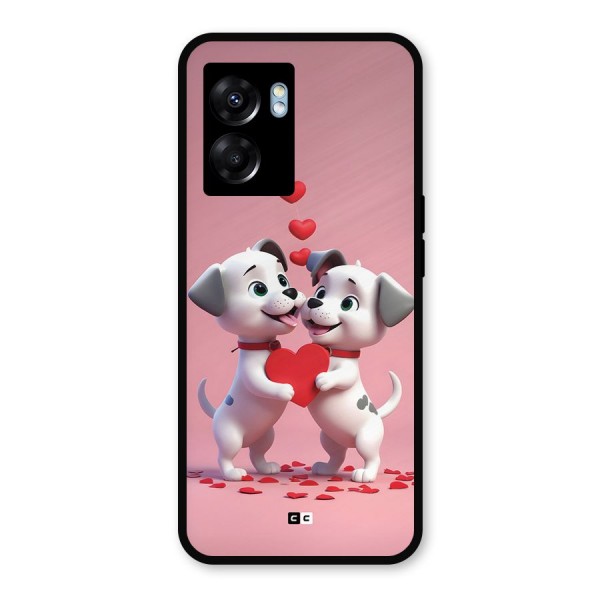 Two Puppies Together Metal Back Case for Oppo K10 (5G)