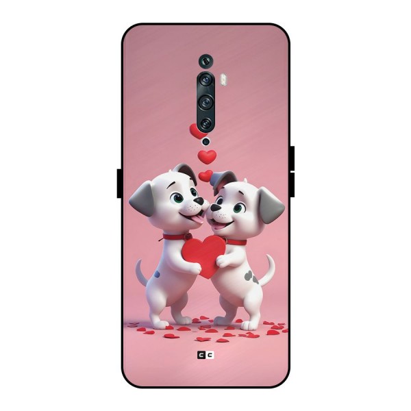 Two Puppies Together Metal Back Case for Oppo Reno2 F