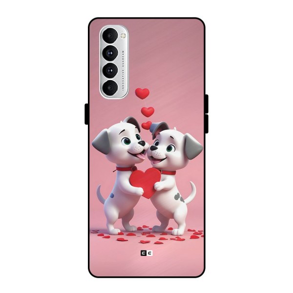 Two Puppies Together Metal Back Case for Oppo Reno4 Pro