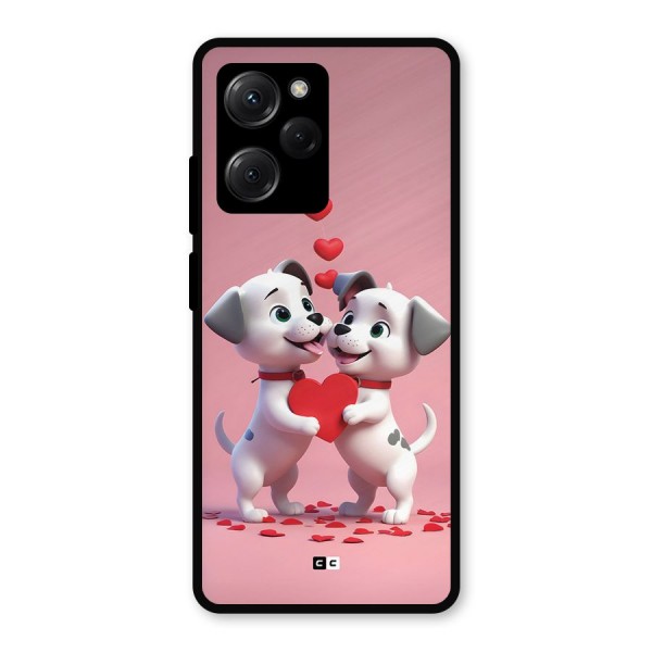 Two Puppies Together Metal Back Case for Poco X5 Pro