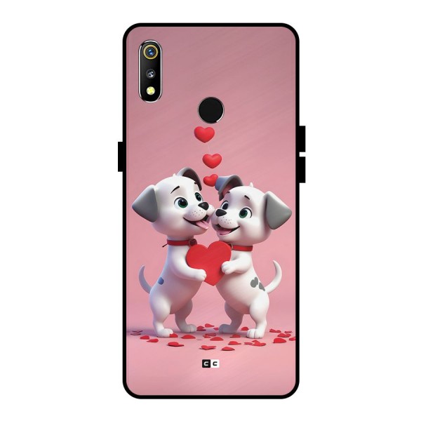 Two Puppies Together Metal Back Case for Realme 3