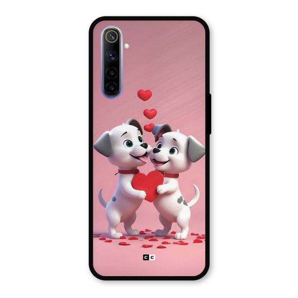 Two Puppies Together Metal Back Case for Realme 6