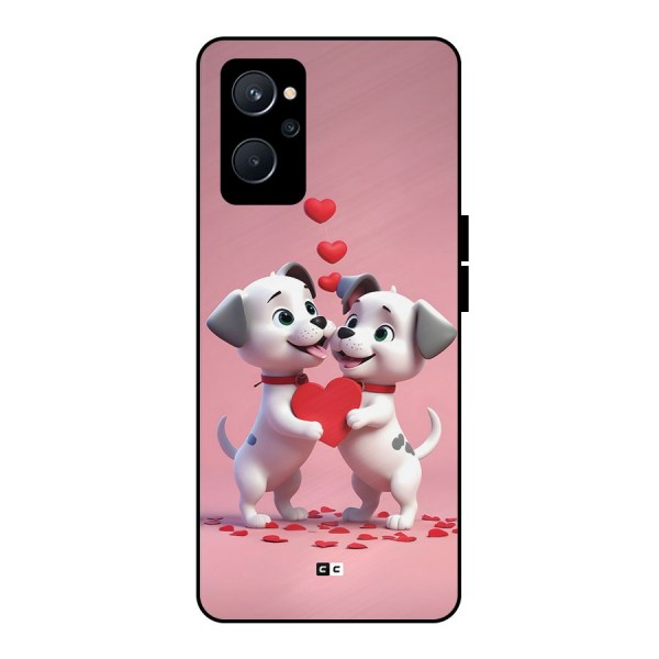 Two Puppies Together Metal Back Case for Realme 9i 5G