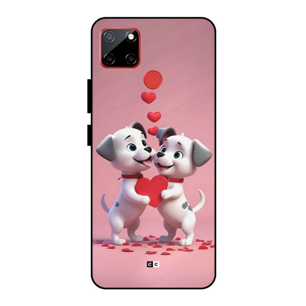 Two Puppies Together Metal Back Case for Realme C12