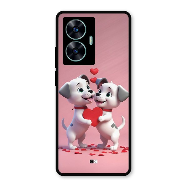 Two Puppies Together Metal Back Case for Realme Narzo N55