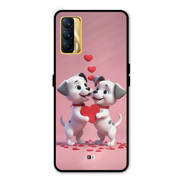 Two Puppies Together Metal Back Case for Realme X7