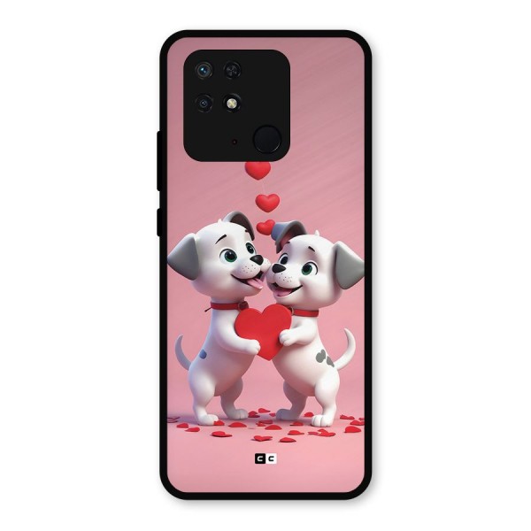 Two Puppies Together Metal Back Case for Redmi 10